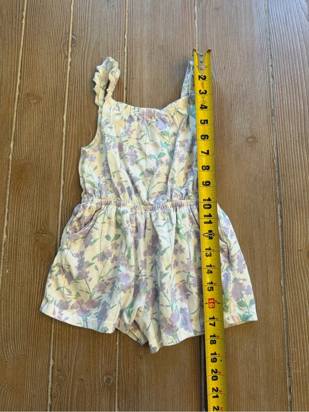 Bailey Lane Girls Floral Cotton Romper in Light Purple and Cream